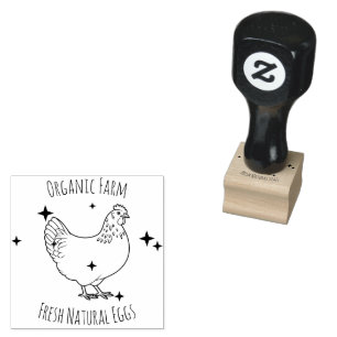 Farmhouse Hen   Egg Rubber Stamp