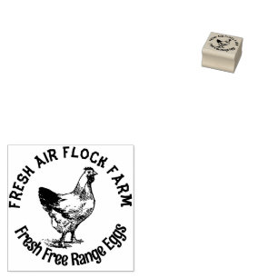 Farmhouse Hen Egg Rubber Stamp