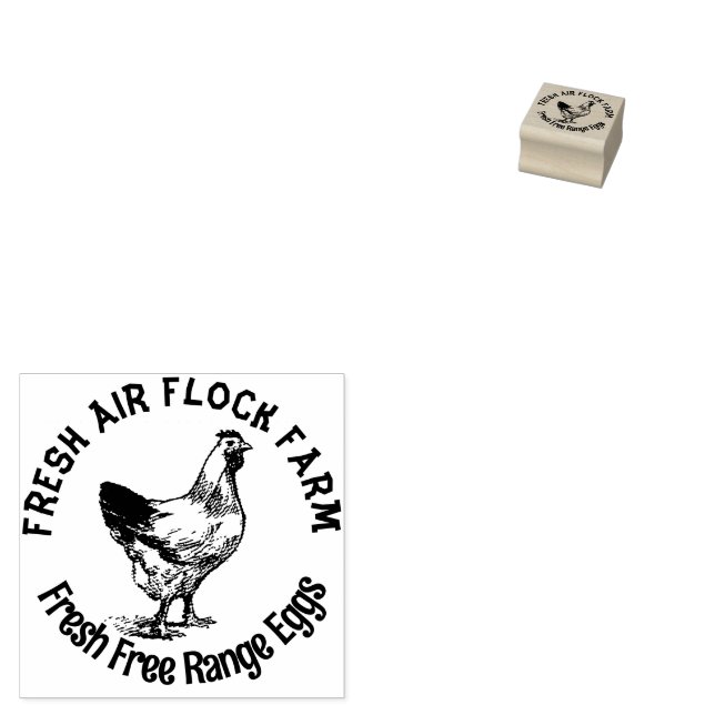 Farmhouse Hen | Egg  Rubber Stamp (Stamped)