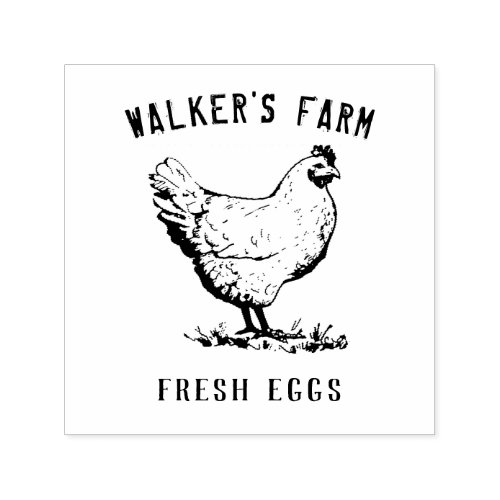 Farmhouse Hen  Egg Self_inking Stamp