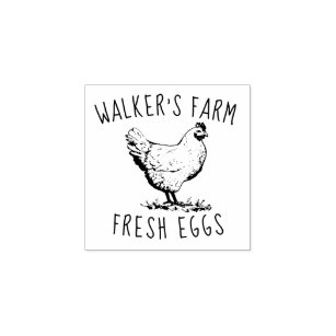 Rubber Stamp Farm Egg Label Egg Stamps LOVE Chicken Egg 