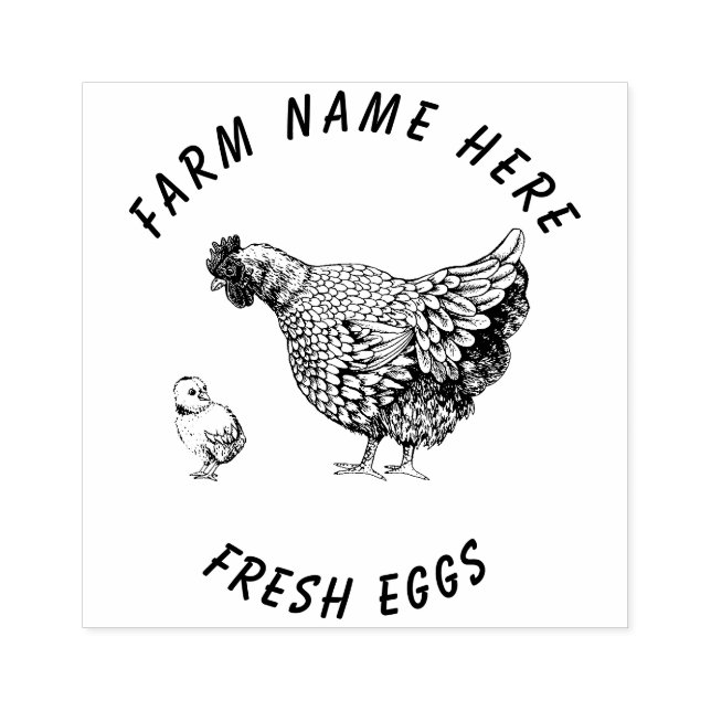 Farmhouse Hen | Eggs Family Rubber Stamp (Imprint)