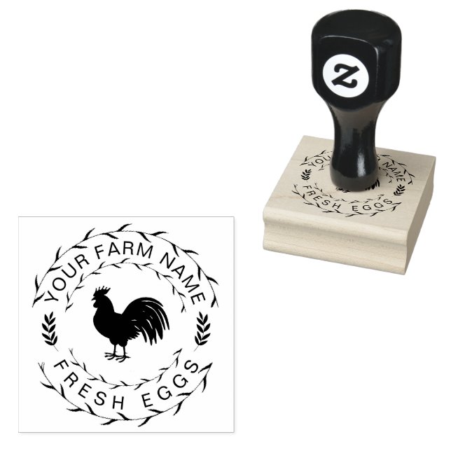 Farmhouse Hen | Farm Or Chicken Coop Personalised Rubber Stamp (Stamped)