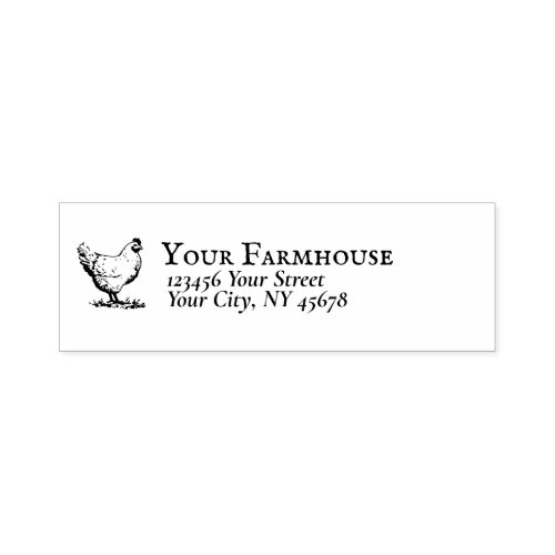 Farmhouse Hen Logo Return Address vintage Self_inking Stamp