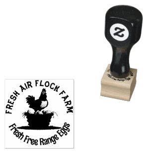 Farmhouse Hen Personalised Egg Rubber Stamp