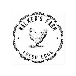 Farmhouse Hen | Personalised Egg  Rubber Stamp
