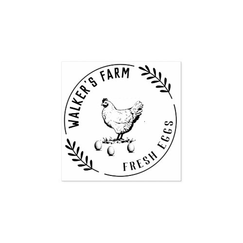 Farmhouse Hen  Personalised Egg  Rubber Stamp
