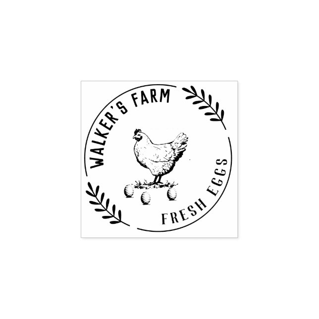 Farmhouse Hen | Personalised Egg  Rubber Stamp (Imprint)