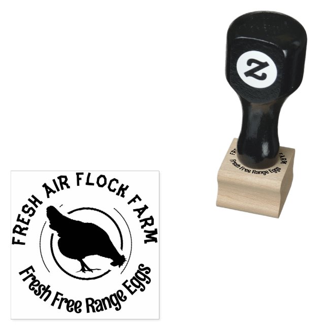 Farmhouse Hen | Personalised Egg Rubber Stamp (Stamped)