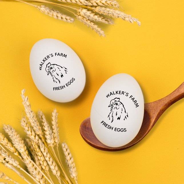 Farmhouse Hen Vintage Personalized Egg Stamp (Creator Uploaded)