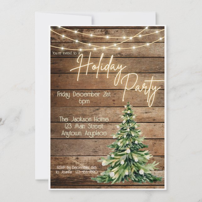 Farmhouse Holiday Party Invitation (Front)