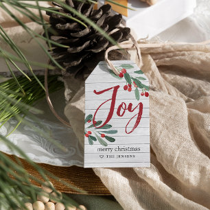 Farmhouse Holly Christmas Gift Tags