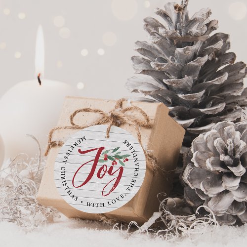 Farmhouse Holly  Rustic Christmas Joy Gift  Favor Tags