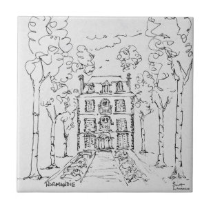 Farmhouse Horse Farm Normandy, France Ceramic Tile