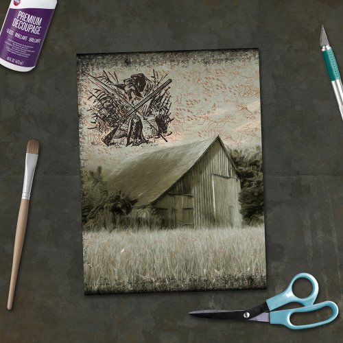 Farmhouse Hunting Ephemera Decoupage Tissue Paper