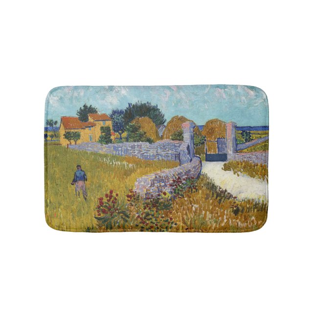 Farmhouse in Provence (1888) by Vincent Van Gogh   Bath Mat (Front)
