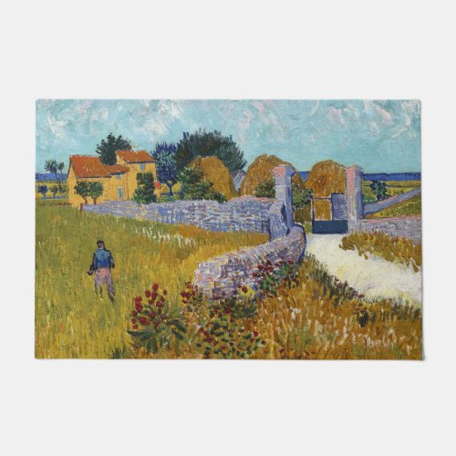 Farmhouse in Provence 1888 by Vincent Van Gogh Doormat