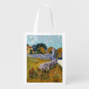 Farmhouse in Provence (1888) by Vincent Van Gogh Grocery Bag