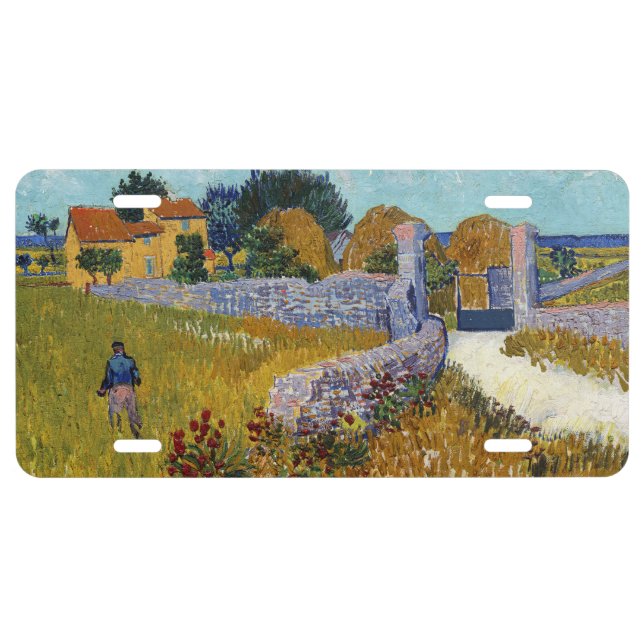 Farmhouse in Provence (1888) by Vincent Van Gogh License Plate (Front)