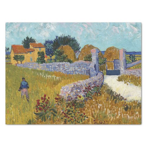 Farmhouse in Provence 1888 by Vincent Van Gogh Tissue Paper