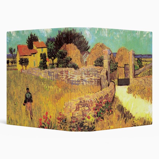 Farmhouse in Provence by Vincent van Gogh 3 Ring Binder (Background)