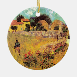 Farmhouse in Provence by Vincent van Gogh Ceramic Ornament