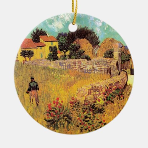 Farmhouse in Provence by Vincent van Gogh Ceramic Ornament