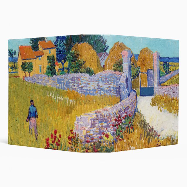 Farmhouse in Provence, Van Gogh 3 Ring Binder (Background)