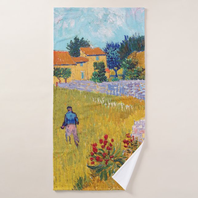 Farmhouse in Provence, Van Gogh Bath Towel (Bath Towel)