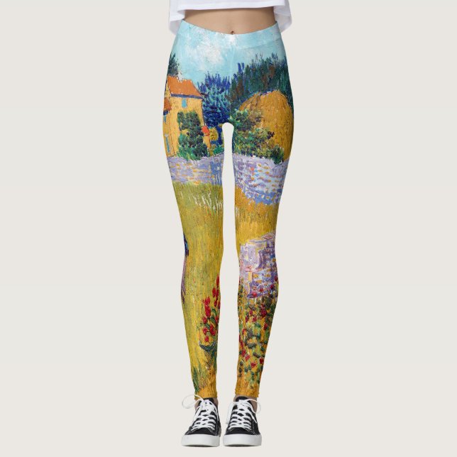 Farmhouse in Provence, Van Gogh Leggings (Front)