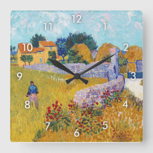 Farmhouse in Provence, Van Gogh Square Wall Clock