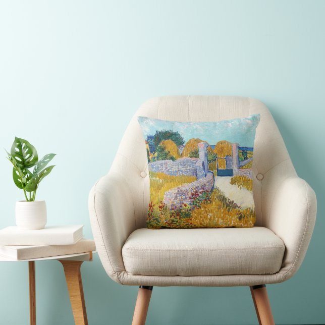 Farmhouse in Provence Van Gogh  Throw Pillow (Chair)