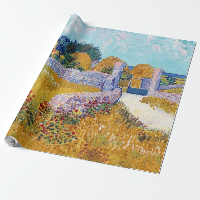 Farmhouse in Provence, Van Gogh Wrapping Paper (Unrolled)