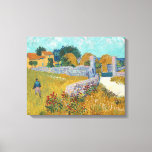 Farmhouse in Provence | Vincent Van Gogh Canvas Print<br><div class="desc">Farmhouse in Provence (1888) by Dutch post-impressionist artist Vincent Van Gogh. Original artwork is an oil on canvas landscape painting in vibrant golden yellows and aqua blue shades.

Use the design tools to add custom text or personalize the image.</div>