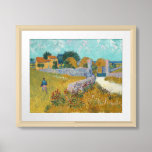 Farmhouse in Provence | Vincent Van Gogh Framed Art<br><div class="desc">Farmhouse in Provence (1888) by Dutch post-impressionist artist Vincent Van Gogh. Original artwork is an oil on canvas landscape painting in vibrant golden yellows and aqua blue shades.

Use the design tools to add custom text or personalize the image.</div>