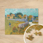 Farmhouse in Provence | Vincent Van Gogh Jigsaw Puzzle<br><div class="desc">Farmhouse in Provence (1888) by Dutch post-impressionist artist Vincent Van Gogh. Original artwork is an oil on canvas landscape painting in vibrant golden yellows and aqua blue shades.

Use the design tools to add custom text or personalize the image.</div>