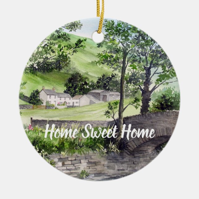 Farmhouse in St Johns in the Vale Lake District Ceramic Ornament (Front)