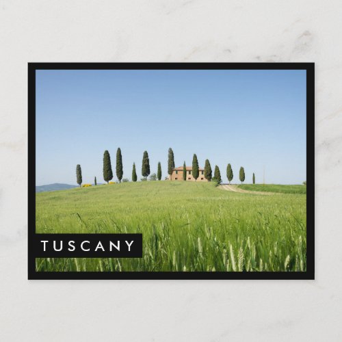 Farmhouse in Tuscany black edge postcard