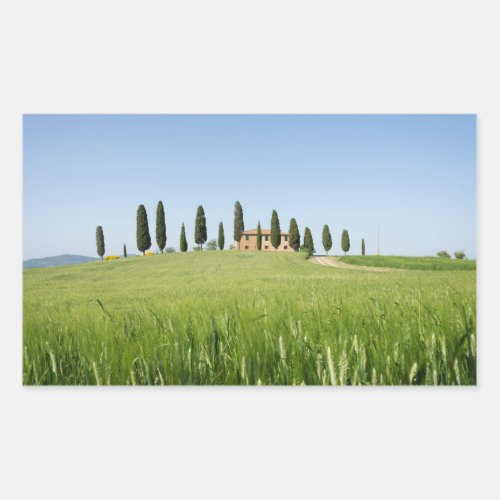 Farmhouse in Tuscany rectangular sticker