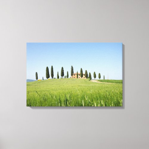 Farmhouse in Tuscany with cypresses canvas print