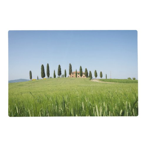 Farmhouse in Tuscany with cypresses in spring Placemat