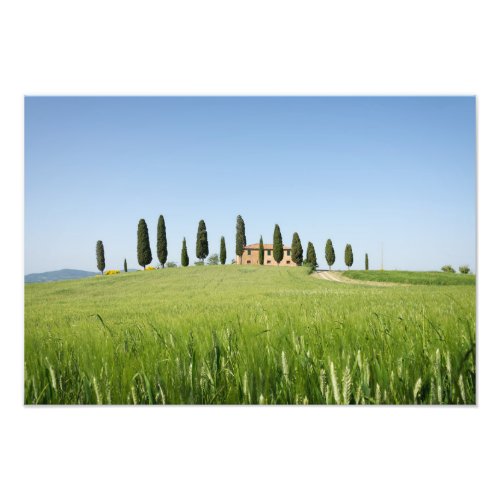 Farmhouse in Tuscany with cypresses print
