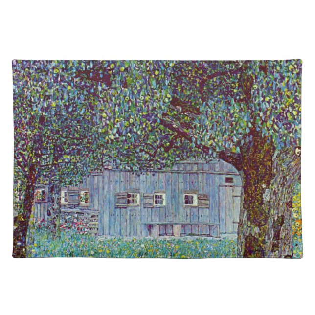 Farmhouse in Upper Austria by Gustav Klimt Cloth Placemat (Front)