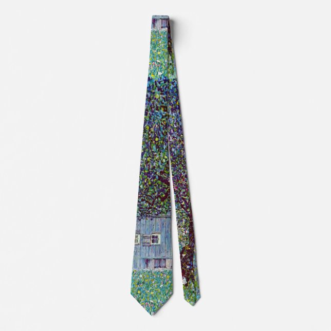 Farmhouse in Upper Austria by Gustav Klimt Tie (Front)