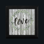Farmhouse Inspiration - Love Gift Box<br><div class="desc">Farmhouse Inspiration I by Jennifer Paxton Parker. Features "Love" in script with a beautiful green wreath and distressed wood panels.</div>