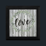 Farmhouse Inspiration - Love Gift Box<br><div class="desc">Farmhouse Inspiration I by Jennifer Paxton Parker. Features "Love" in script with a beautiful green wreath and distressed wood panels.</div>