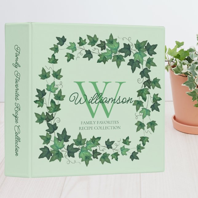 Farmhouse Ivy Monogram Recipe  3 Ring Binder (Creator Uploaded)