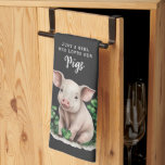 Farmhouse | Just a Girl who Loves Her Pigs  Kitchen Towel<br><div class="desc">This towel features a cute pig surrounded by clover and the words "Just a girl who loves her pigs." The perfect gift for any pig lover.</div>