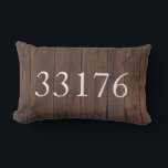 Farmhouse Just Married Zip Code Outdoor Lumbar Pillow<br><div class="desc">Newly Weds Housewarming Gift - Farmhouse,  rustic country home themed gift for the newlywed couple.  Add your own zip code by filling out the custom template.  A stylish,  trendy wedding gift for the just married couple to add to their new home.</div>
