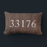 Farmhouse Just Married Zip Code Outdoor Lumbar Pillow<br><div class="desc">Newly Weds Housewarming Gift - Farmhouse,  rustic country home themed gift for the newlywed couple.  Add your own zip code by filling out the custom template.  A stylish,  trendy wedding gift for the just married couple to add to their new home.</div>